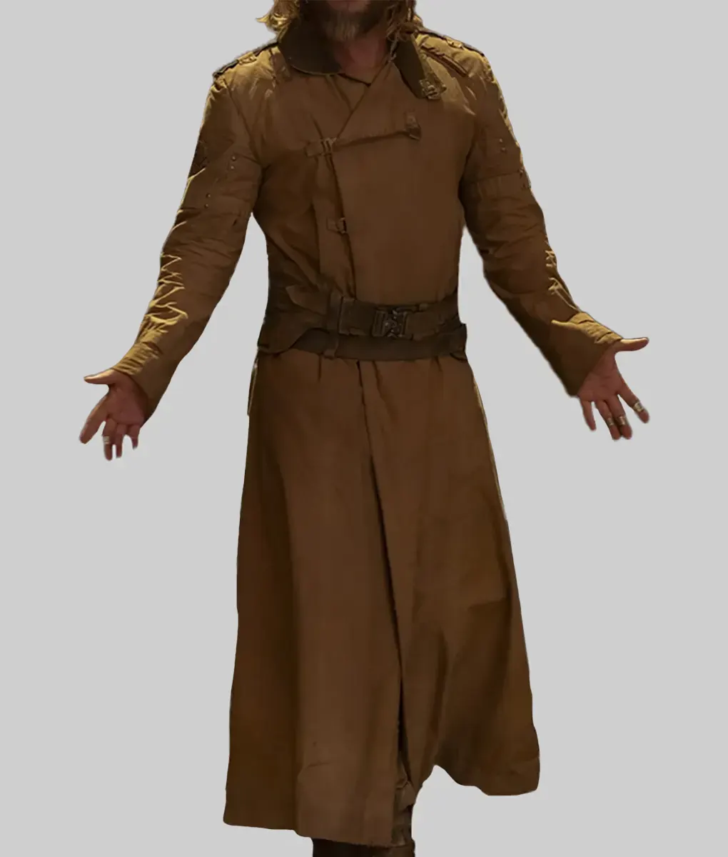 Dune Prophecy Travis Fimmel Brown Cotton Coat-Front View