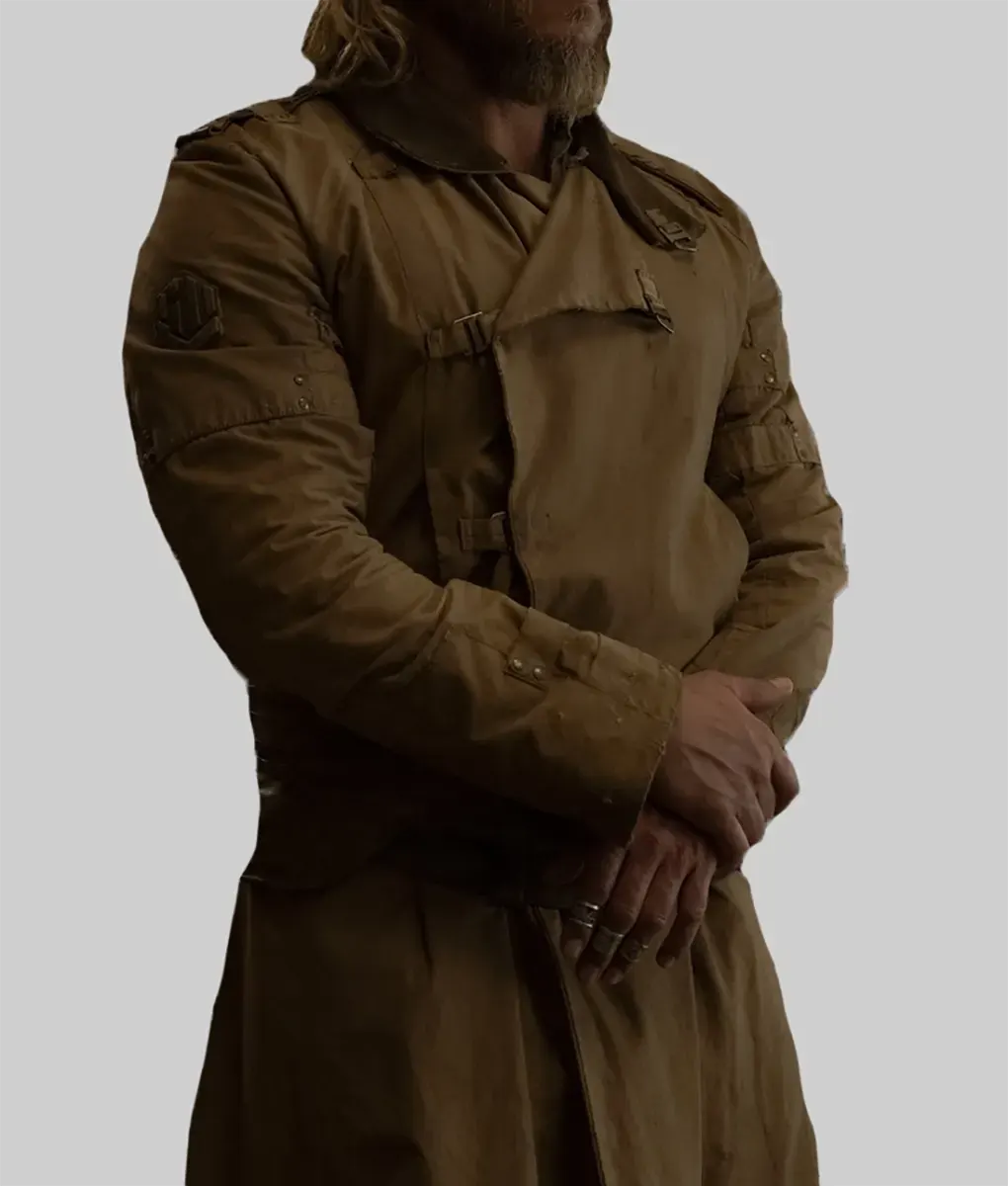 Dune Prophecy Travis Fimmel Brown Cotton Coat-Side View