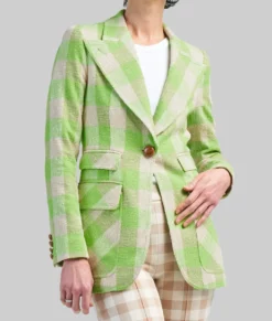 Elsbeth S02 Carrie Preston Plaid Texture Blazer-Front View