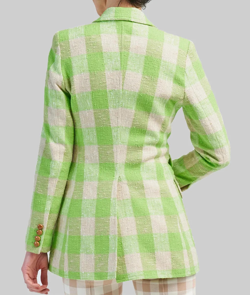 Elsbeth S02 Carrie Preston Plaid Texture Blazer-Back View