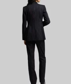 Nicole Kidman Navy Blue Striped Suit-Back View