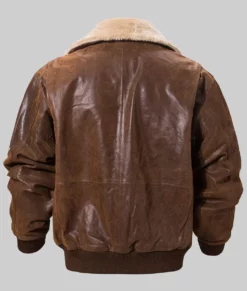 Captain Men's Authentic Military Brown Aviator Bomber Leather Jacket | Authentic Army Brown Flight Leather Jacket
