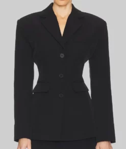 Hailey Bieber Black Blazer-Front
