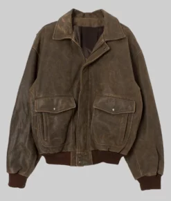 Hailey Bieber Leather Bomber Jacket-Generic