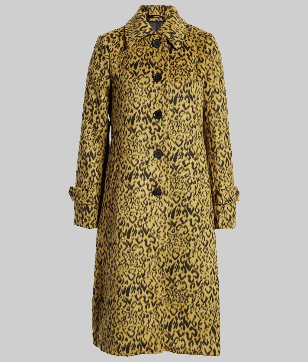 Harlem S03 Meagan Good Leopard Print Wool Coat-Generic