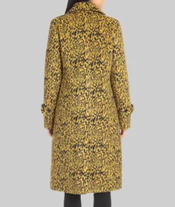 Harlem S03 Meagan Good Leopard Print Wool Coat-Back View