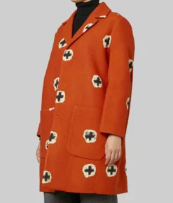 Jessica Simpson Orange Wool Coat-Side View