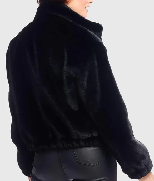 Joana Women's Black Faux Fur Coat NYC Jackets