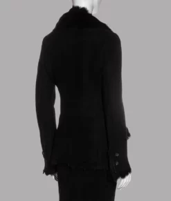 Kendall Jenner Black Suede Jacket-Back View