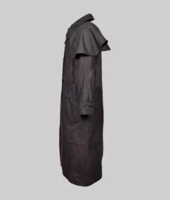 Kent Men's Old School Black Distressed Leather Duster Coat Men's Black Leather Long Coat NYC Jackets