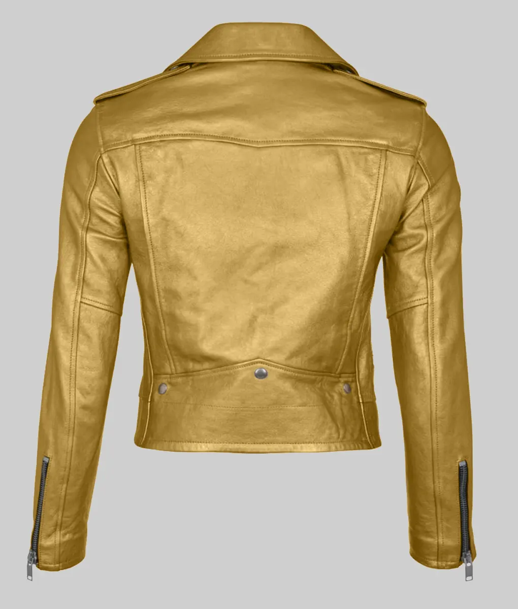 Golden  レザージャケット Landman Ali Larter Golden Leather Biker Jacket | NYC Jackets