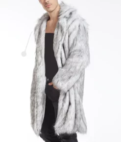 Paul Men White Fox Faux Fur Coat NYC Jackets