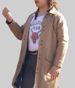 Stranger Things Gaten Matarazzo Beige Coat-Side View