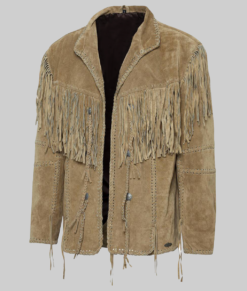 Andy Men's Western Style Brown Fringe Leather Jacket NYC Jackets
