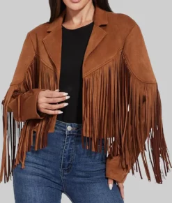 Ava Women's Western Style Brown Fringed Leather Jacket NYC Jackets