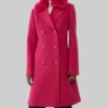 Elsbeth S02 Carrie Preston Double Breasted Pink Coat-Front View