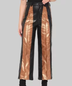 Emma Women's Mid-Rise Cropped Style Leather Pants