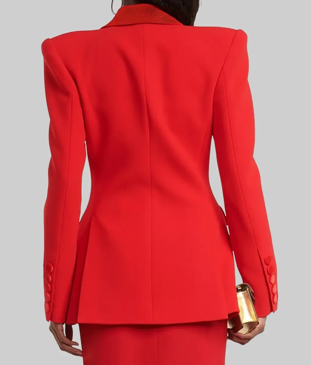 Nathalie Emmanuel Red Blazer-Back View