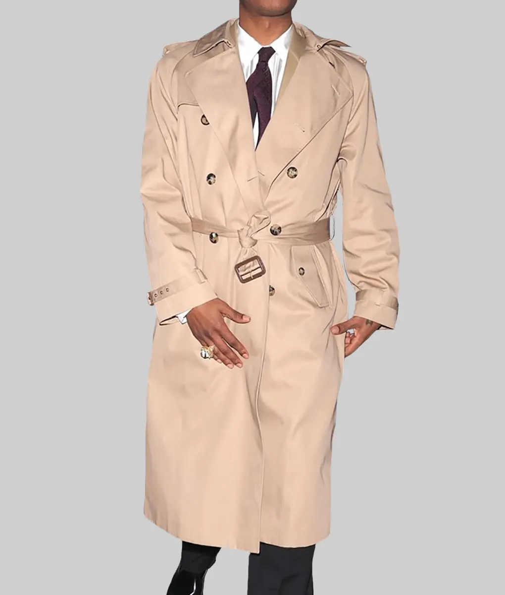 Rakim Mayers Beige Cotton Trench Coat-Front View