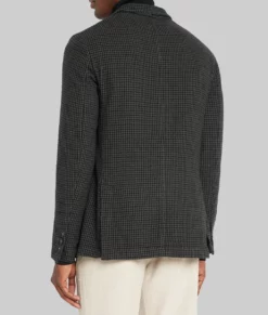 Sinners Michael B. Jordan Houndstooth Cotton Jacket-Back View