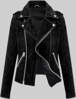 Ava Women's Black Double Rider Leather Jacket NYC Jackets