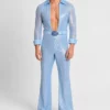 Benson Blue Sequin Jumpsuit-Front