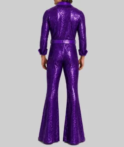 Benson Purple Sequin Jumpsuit-Back