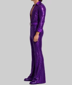 Benson Purple Sequin Jumpsuit-Side
