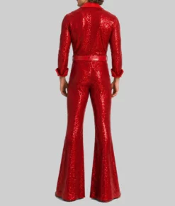 Benson Red Sequin Jumpsuit-Back