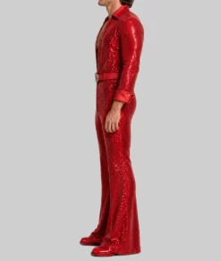 Benson Red Sequin Jumpsuit-Side
