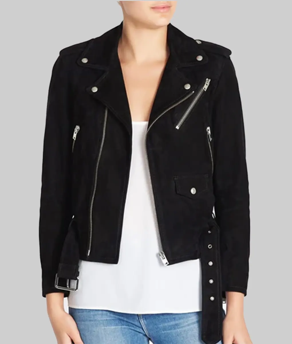Christina Women's Double Rider Black Leather Jacket | NYC Jackets