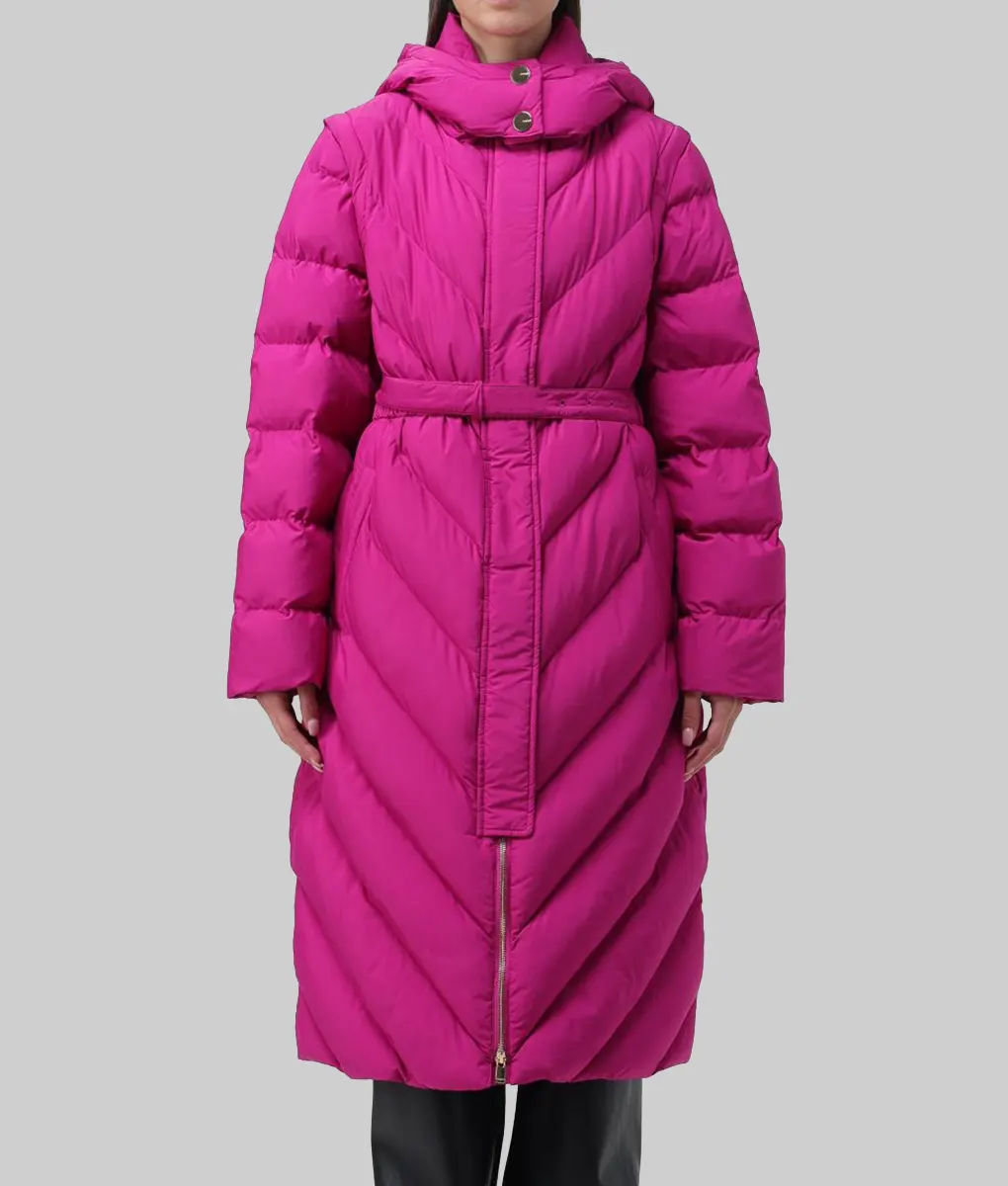 Elsbeth Carrie Preston (Elsbeth Tascioni) Pink Hooded Puffer Coat