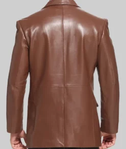 Henry Men's Classic Brown Leather Blazer NYC Jackets