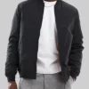 Lanterns Aaron Pierre Black Bomber Jacket-Front View