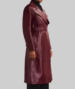 Only Murders in the Building Selena Gomez Maroon Coat-Side View