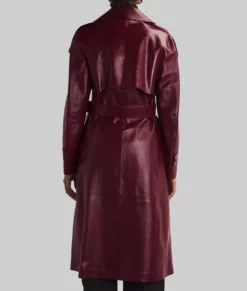 Only Murders in the Building Selena Gomez Maroon Coat-Back View