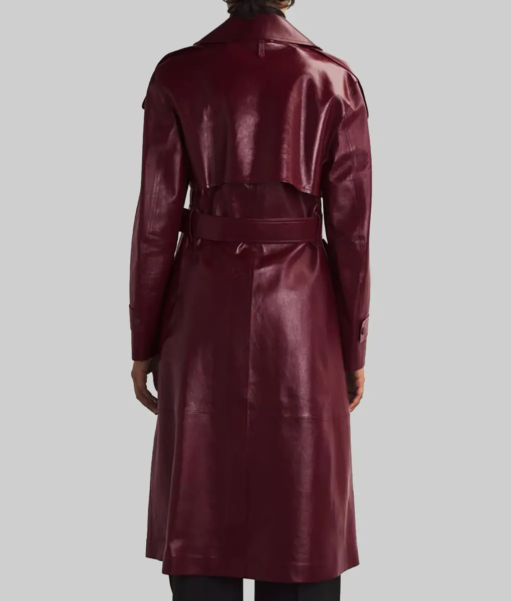 Only Murders in the Building Selena Gomez Maroon Coat-Back View