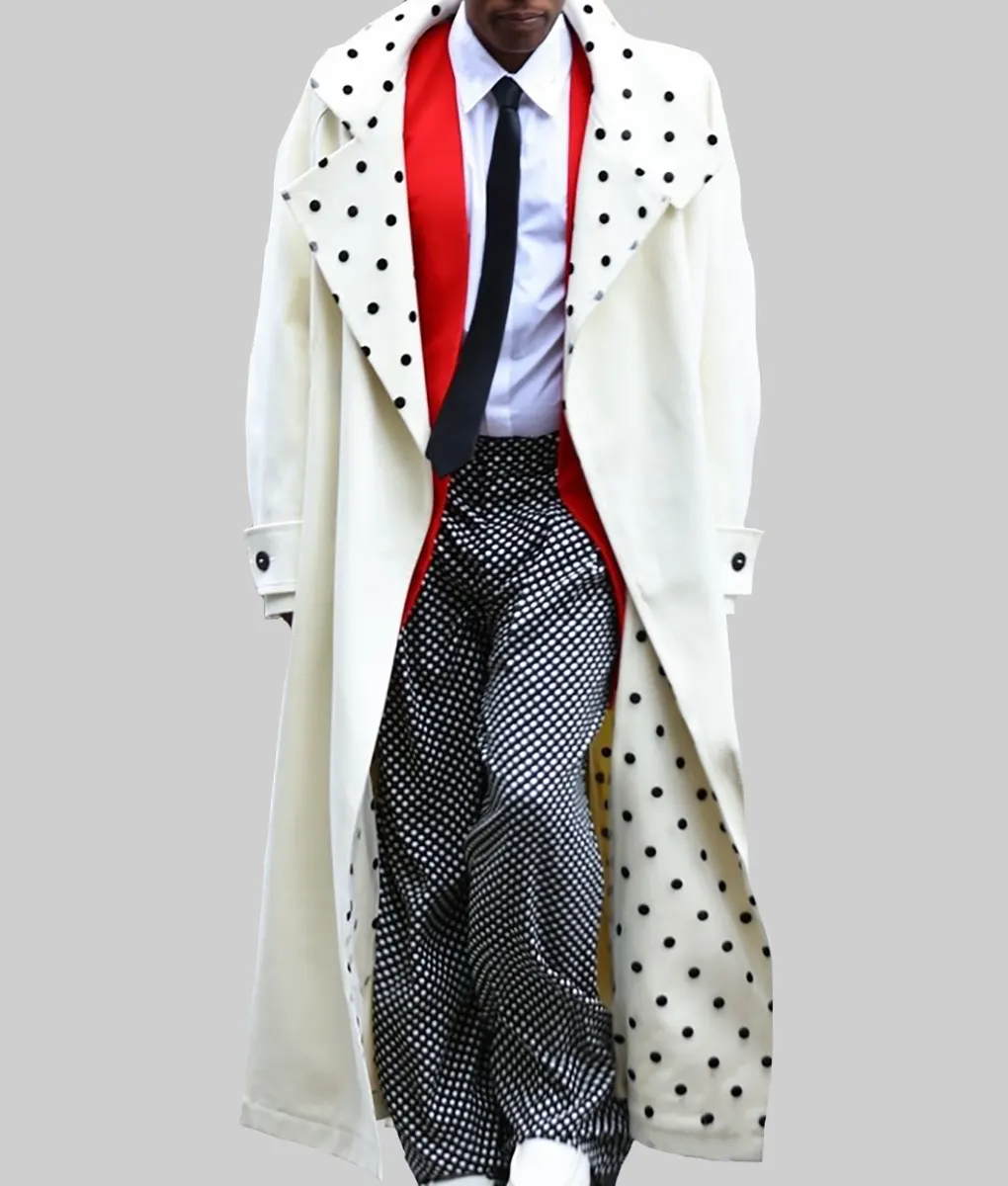 Rakim Mayers Polka Dot Trench Coat-Front