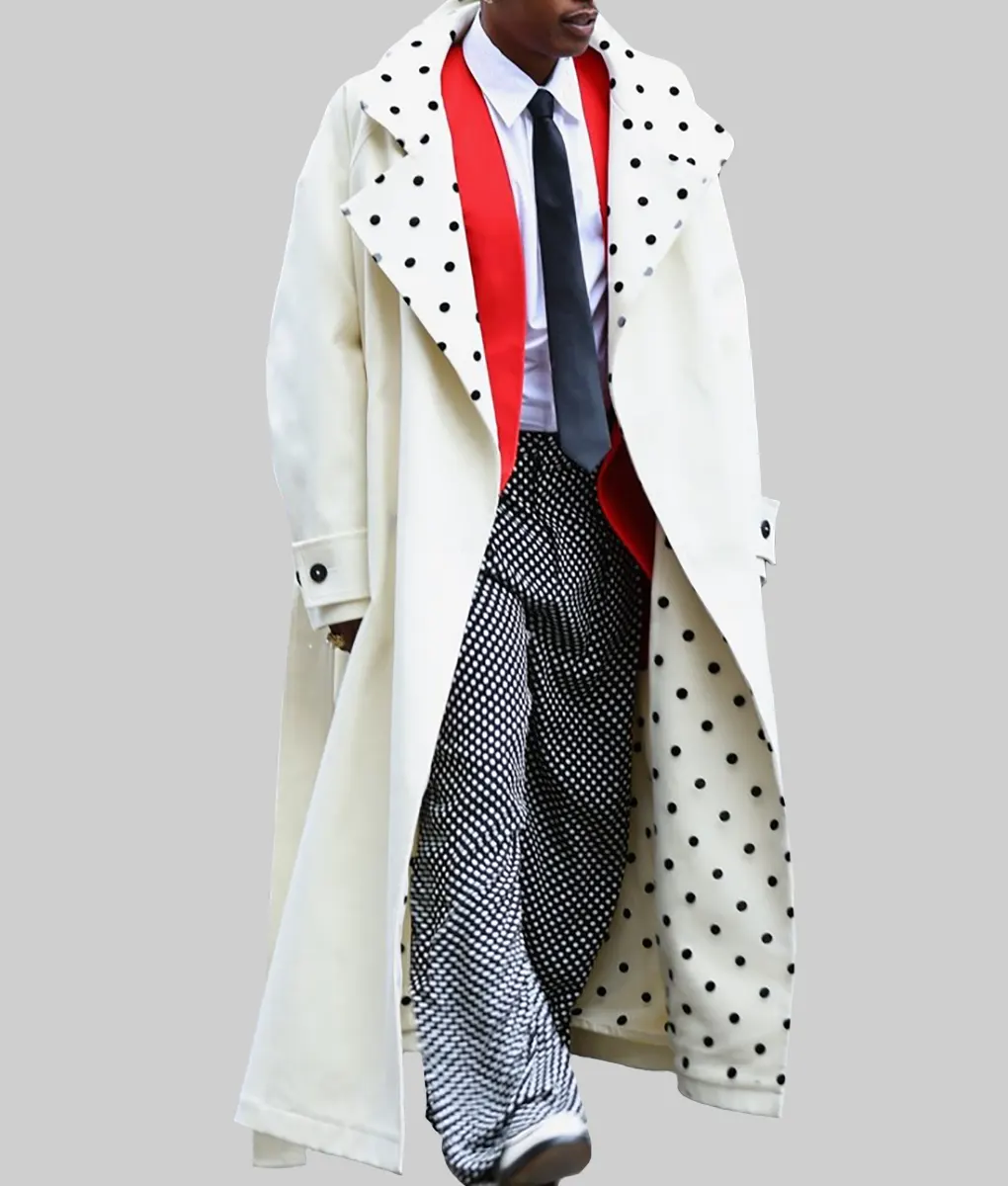 Rakim Mayers Polka Dot Trench Coat-Side