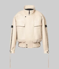 The Voice Cynthia Erivo Beige Leather Jacket-Generic
