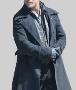 Tom Hardy Black Wool Trench Coat-Side View
