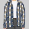 Blake Lively Checkered Sherpa Jacket-Front