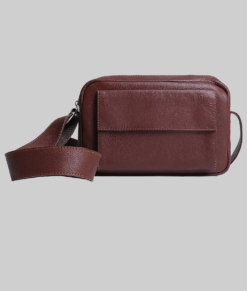 Brown Leather Classic Crossbody Travel Bag (1)