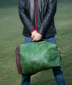 Curt Multi Function Green Leather Backpack - Side