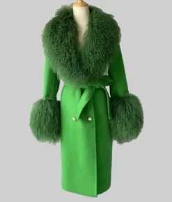 Elsbeth Carrie Preston Green Wool Coat-Front
