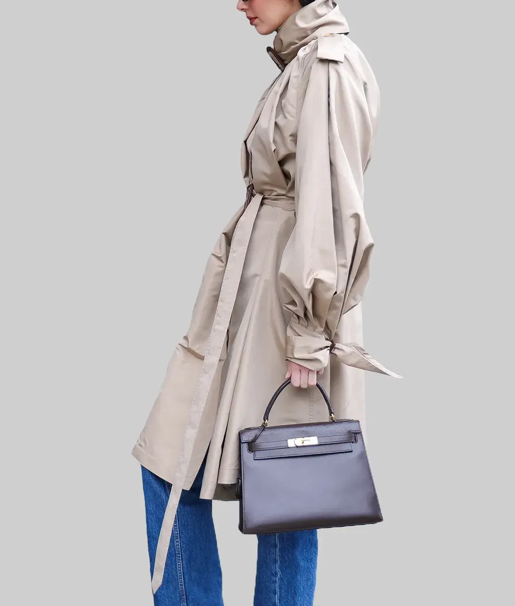 Kendall Jenner Belted Cotton Trench Coat-Side