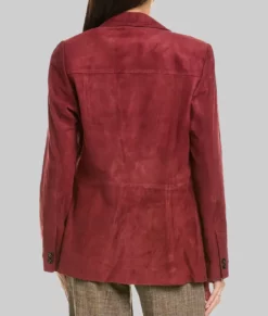 Kendall Jenner Red Suede Blazer-Back
