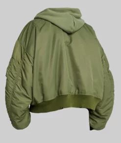 Kourtney Kardashian Oversized Hooded Bomber Jacket-Back