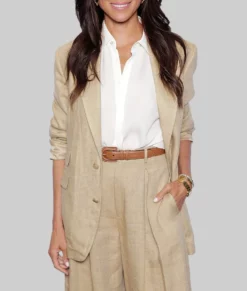 Meghan Markle Beige Blazer-Front