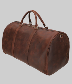 Stephen Men's Brown Travel Leather Duffle Bag (6)
